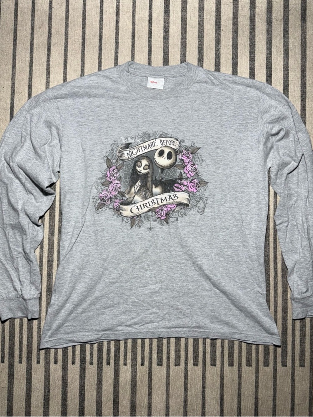 The Nightmare Before Christmas Gray Graphic Long-Sleeve Shirt